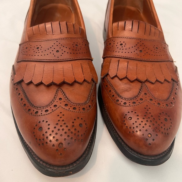 Alden style 6572/610 Cognac Chestnut Brown Kiltie Wingtip Loafer Sz 10.5 - Picture 2 of 7